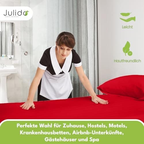 Julido Jersey-Spannbettlaken 140x200 cm – Baumwolle, OEKO-TEX® Standard 100, hautfreundlich & allergikergeeignet, Grün