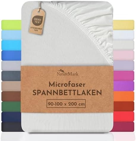 NatureMark Mikrofaser-Spannbettlaken 90x200–100x200 cm, türkis