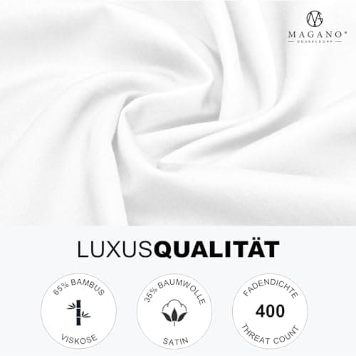 Magano® Bettwäsche 135x200 Taupe – Bambus & Baumwolle Satin 400 TC Premium, Deckenbezug 135x200 cm + Kissenbezug 40x80 c