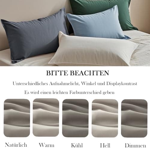 Kissenbezug 40x80 cm 2er Set – 100% Mikrofaser Beige, weich & bügelfrei mit Reißverschluss