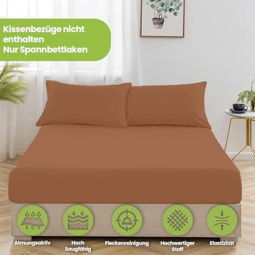 Julido Jersey-Spannbettlaken 140x200 cm – Baumwolle, OEKO-TEX® Standard 100, hautfreundlich & allergikergeeignet, Grün