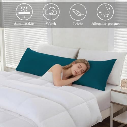 Kissenbezug 40x80 cm 2er Set – 100% Mikrofaser Beige, weich & bügelfrei mit Reißverschluss