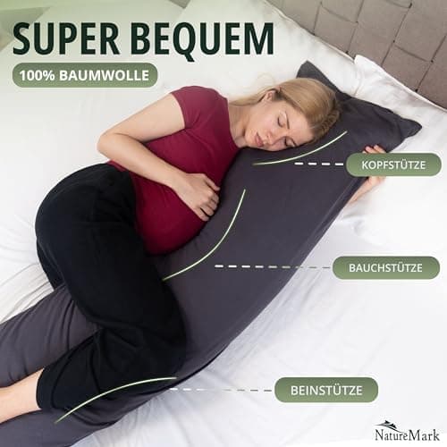 NatureMark Jersey Kissenbezüge – weich & atmungsaktiv, hautfreundlich – 40x40 cm, Anthrazit