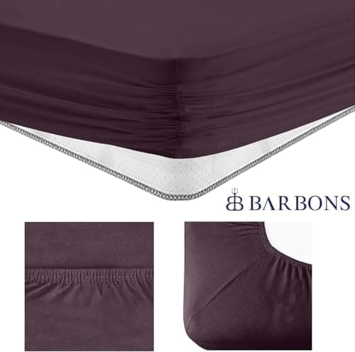 BARBONS Spannbettlaken 140x200 cm – 100% Baumwolle Jersey, für Boxspringbett & Matratzen bis 27 cm – Hellgrau