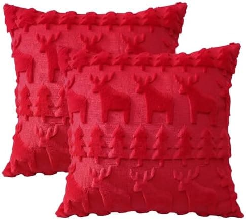 Artscope 2er-Set Kissenbezüge (40x40 cm) – weicher Kurzplüsch Wollsamt, Schneeflocke Creme Beige