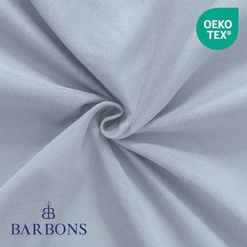BARBONS Spannbettlaken 140x200 cm – 100% Baumwolle Jersey, für Boxspringbett & Matratzen bis 27 cm – Hellgrau