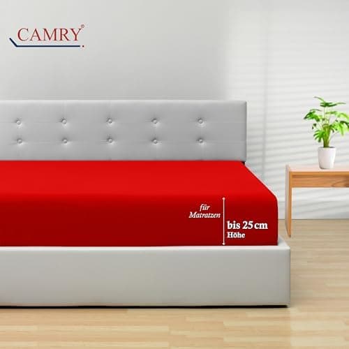 Camry Spannbettlaken 180x200–200x200 cm – Baumwoll‑Jersey Orange