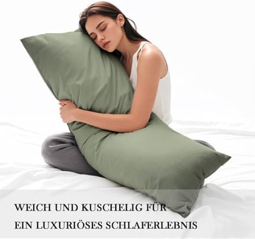 Kissenbezug 40x80 cm 2er Set – 100% Mikrofaser Beige, weich & bügelfrei mit Reißverschluss