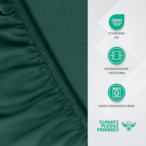 Utopia Bedding Spannbettlaken 180×200 cm – Grau, gebürstete Polyester‑Mikrofaser, OEKO‑TEX zertifiziert
