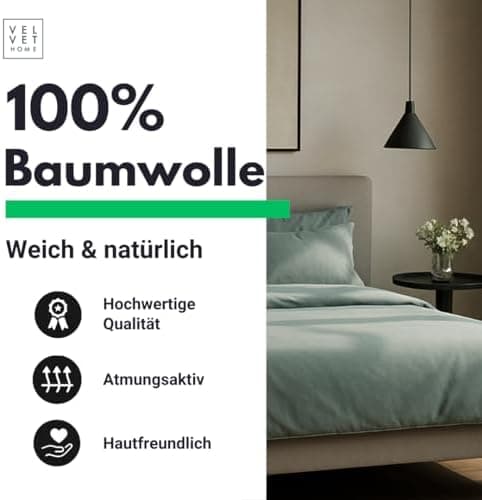 Bettwäsche 155x220 Baumwolle Jeans Blau – 2-teilig mit Reißverschluss, Bettbezug 155x220 + Kissenbezug 80x80