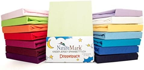 NatureMark Spannbettlaken / Spannbetttuch 100% Baumwolle, anthrazit – 90 x 200 bis 100 x 200 cm