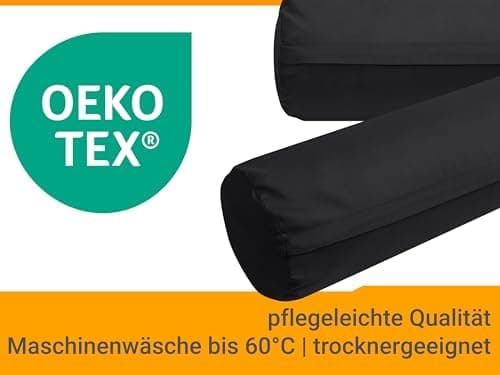 Doppelpack Baumwoll-Kissenbezüge 40 x 15 cm – Navyblau, schlichtes modernes Design