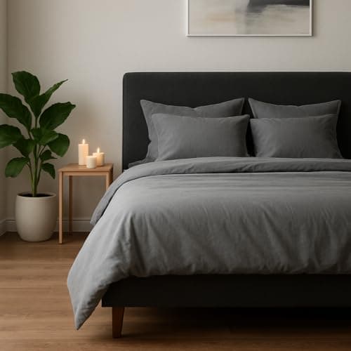 Bettwäsche 155x220 Baumwolle Jeans Blau – 2-teilig mit Reißverschluss, Bettbezug 155x220 + Kissenbezug 80x80