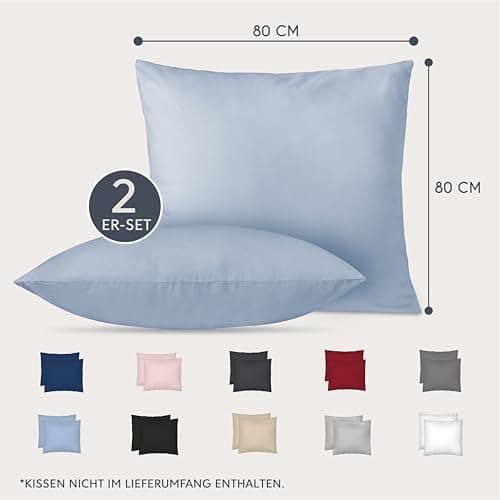 Dreamzie Kissenbezug 40x80 (2er Set) – Mikrofaser weich, OEKO-TEX STANDARD 100, Anthrazit mit Reißverschluss