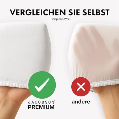 Jacobson Premium Spannbettlaken Jersey 200 g/m² – XL Überlänge für Matratzengrößen 140×200–160×220 cm, Natur