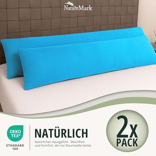 NatureMark Jersey Kissenbezüge – weich & atmungsaktiv, hautfreundlich – 40x40 cm, Anthrazit