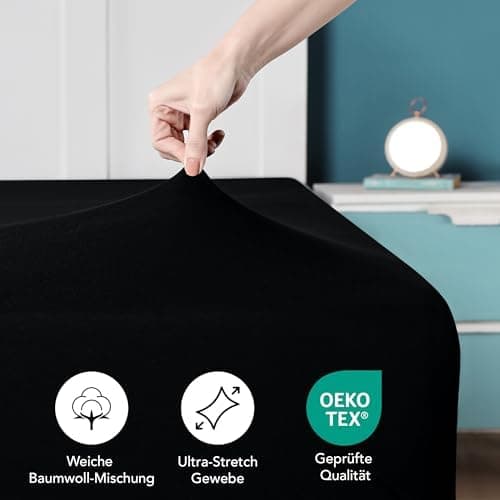 Utopia Bedding Jersey-Spannbettlaken 120 x 200 cm (25 cm) – Anthrazit, Baumwollmischung