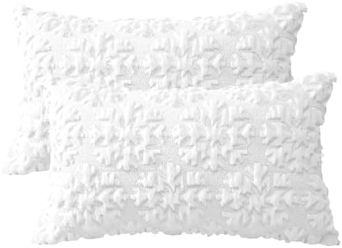 Artscope 2er-Set Kissenbezüge (40x40 cm) – weicher Kurzplüsch Wollsamt, Schneeflocke Creme Beige