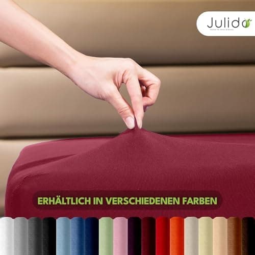 Julido Jersey-Spannbettlaken 140x200 cm – Baumwolle, OEKO-TEX® Standard 100, hautfreundlich & allergikergeeignet, Grün