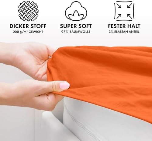 Jacobson Premium Spannbettlaken Jersey 200 g/m² – XL Überlänge für Matratzengrößen 140×200–160×220 cm, Natur