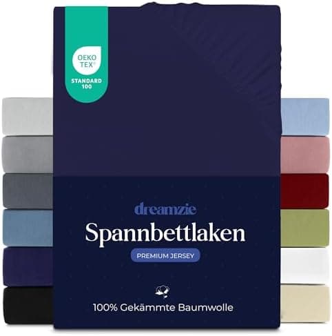 Dreamzie Spannbettlaken 70 x 200 cm – 100% Jersey‑Baumwolle, 150 g/m², OEKO‑TEX® STANDARD 100 – Anthrazit