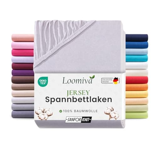 Jersey-Spannbettlaken 100% Baumwolle – 90–100×200 cm, für Matratzen bis 25 cm (Steghöhe bis 23 cm), Beige