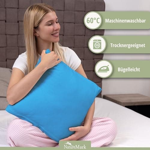 NatureMark Jersey Kissenbezüge – weich & atmungsaktiv, hautfreundlich – 40x40 cm, Anthrazit