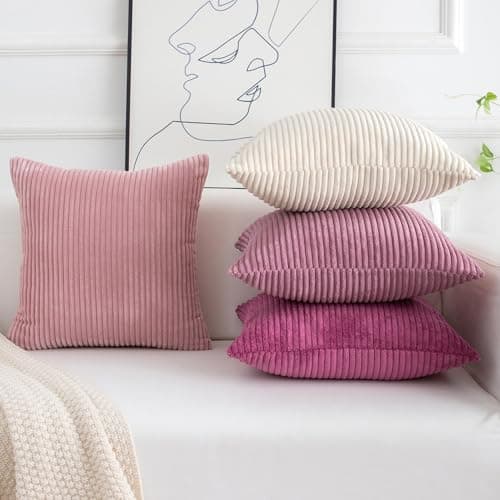 Softalker Kissenbezug 40x40 cm – 2er Set flauschig rosa, Dekokissenbezug für Sofa, Wohnzimmer & Schlafzimmer