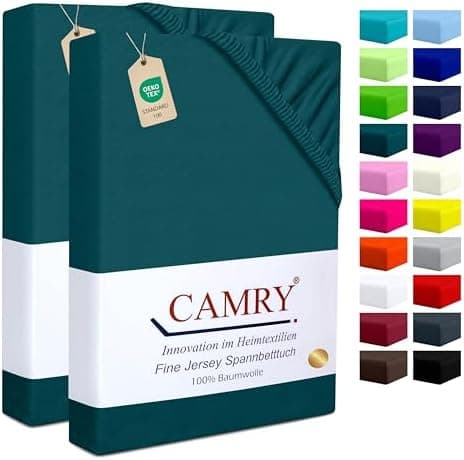 Camry Spannbettlaken 180x200–200x200 cm – Baumwoll‑Jersey Orange