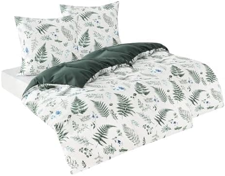 BEDSURE Bettwäsche-Set 135x200 (4-teilig) – Wendebettwäsche OEKO-TEX STANDARD 100 mit Reißverschluss, 2×80x80 Kissenbezü