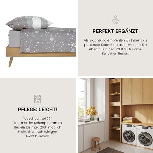 Schiesser Spannbettlaken Jessi – 100% gekämmte Baumwolle aus nachhaltiger Produktion | 180–190×200 cm, Matratzenhöhe bis