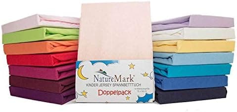 NatureMark Spannbettlaken / Spannbetttuch 100% Baumwolle, anthrazit – 90 x 200 bis 100 x 200 cm