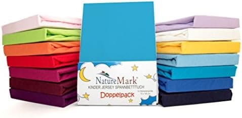 NatureMark Spannbettlaken / Spannbetttuch 100% Baumwolle, anthrazit – 90 x 200 bis 100 x 200 cm