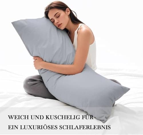 Kissenbezug 40x80 cm 2er Set – 100% Mikrofaser Beige, weich & bügelfrei mit Reißverschluss