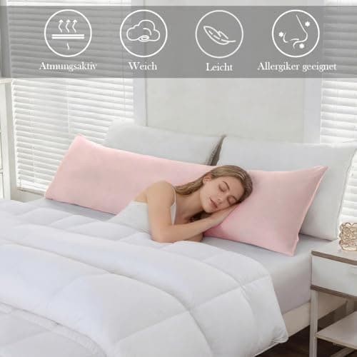 Kissenbezug 40x80 cm 2er Set – 100% Mikrofaser Beige, weich & bügelfrei mit Reißverschluss