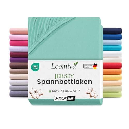 Jersey-Spannbettlaken 100% Baumwolle – 90–100×200 cm, für Matratzen bis 25 cm (Steghöhe bis 23 cm), Beige