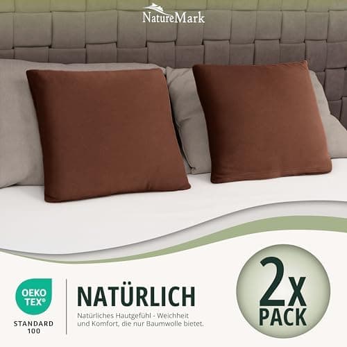 NatureMark Jersey Kissenbezüge – weich & atmungsaktiv, hautfreundlich – 40x40 cm, Anthrazit
