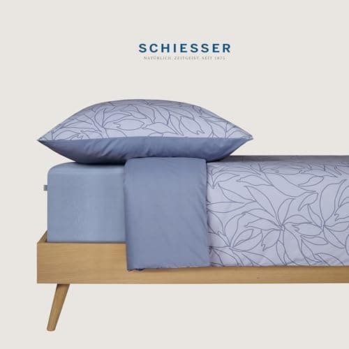 Schiesser Spannbettlaken Jessi – 100% gekämmte Baumwolle aus nachhaltiger Produktion | 180–190×200 cm, Matratzenhöhe bis