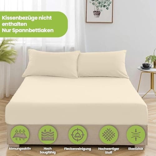 Julido Jersey-Spannbettlaken 140x200 cm – Baumwolle, OEKO-TEX® Standard 100, hautfreundlich & allergikergeeignet, Grün