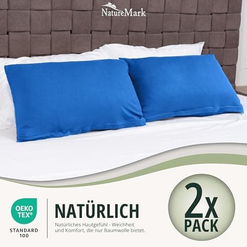 NatureMark Jersey Kissenbezüge – weich & atmungsaktiv, hautfreundlich – 40x40 cm, Anthrazit