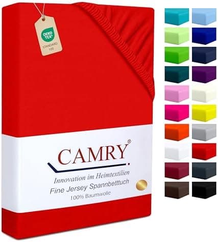 Camry Spannbettlaken 180x200–200x200 cm – Baumwoll‑Jersey Orange