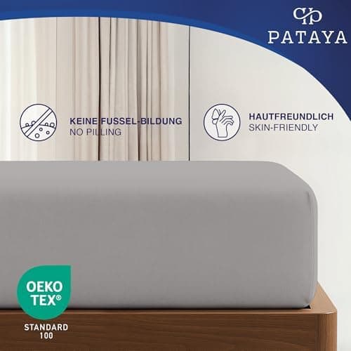 Pataya Spannbettlaken 140x200 cm – Oeko-TEX® Baumwollmischung, für Matratzen bis 25 cm (Anthrazit)