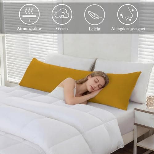 Kissenbezug 40x80 cm 2er Set – 100% Mikrofaser Beige, weich & bügelfrei mit Reißverschluss