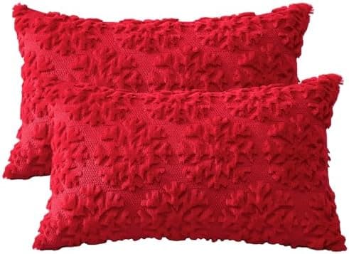 Artscope 2er-Set Kissenbezüge (40x40 cm) – weicher Kurzplüsch Wollsamt, Schneeflocke Creme Beige
