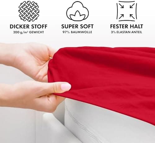 Jacobson Premium Spannbettlaken Jersey 200 g/m² – XL Überlänge für Matratzengrößen 140×200–160×220 cm, Natur