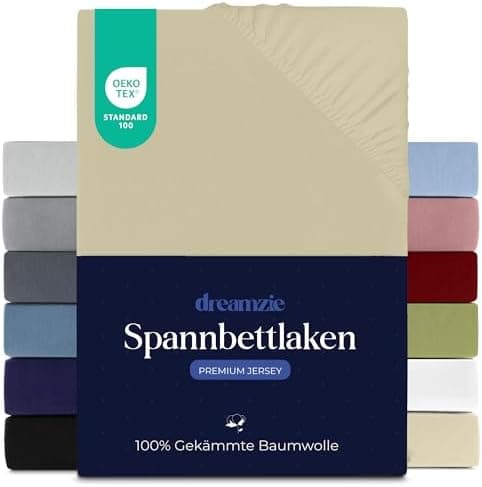 Dreamzie Spannbettlaken 70 x 200 cm – 100% Jersey‑Baumwolle, 150 g/m², OEKO‑TEX® STANDARD 100 – Anthrazit