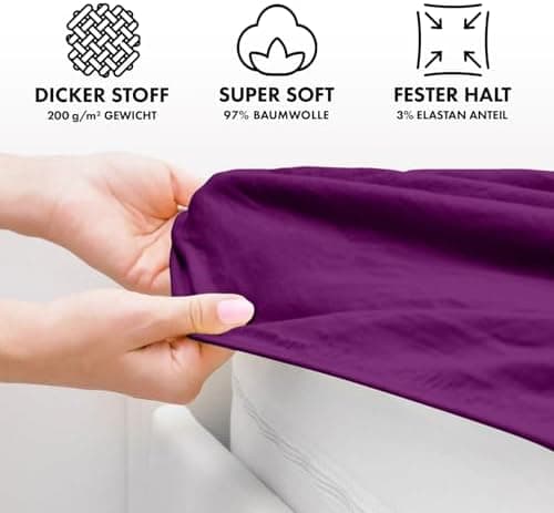 Jacobson Premium Spannbettlaken Jersey 200 g/m² – XL Überlänge für Matratzengrößen 140×200–160×220 cm, Natur