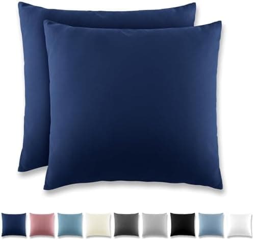 REDKEY Kissenbezug 40x80 cm 2er Set – gebürstetes Mikrofaser, Reißverschluss, waschbar bis 40°C – Anthrazit