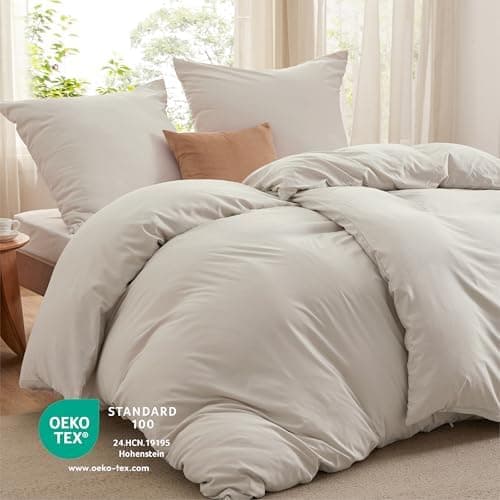 BEDSURE Bettwäsche 135x200 4‑teilig – Weiches Baumwoll‑Feeling Bettwäsche‑Set 135 x 200 cm, inkl. 2 Kissenbezüge 80x80,
