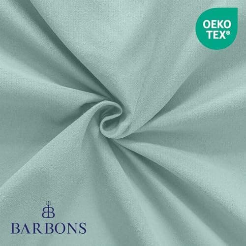 BARBONS Spannbettlaken 140x200 cm – 100% Baumwolle Jersey, für Boxspringbett & Matratzen bis 27 cm – Hellgrau